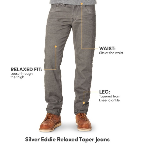 Silver Jeans Eddie Relaxed Fit Tapered Leg Jeans - Gray 34x34 - Picture 1 of 16